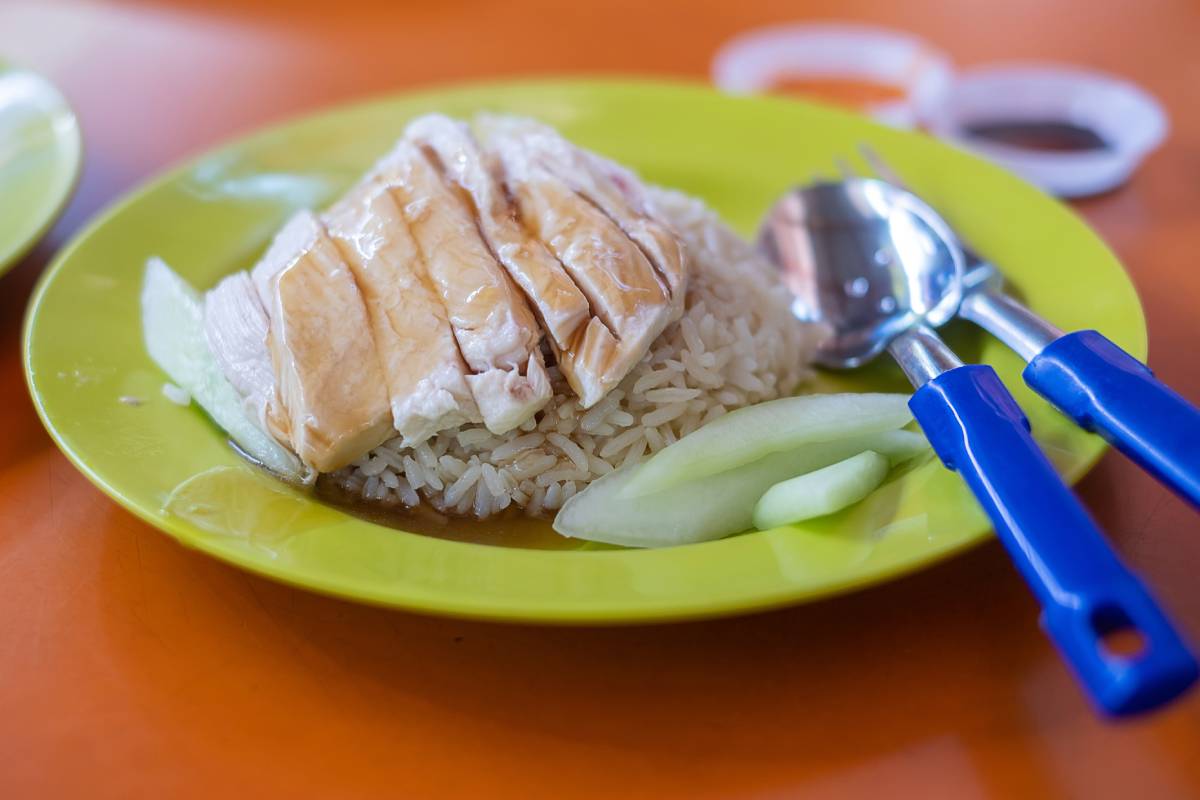 Delicious Singapore chicken rice, Hainanese Asian food style